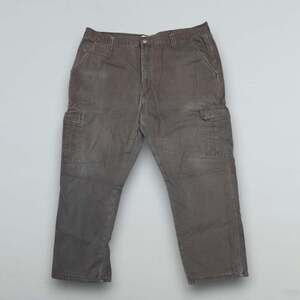 Gray Fleece Lined Cargo Pants Straight Leg Utility Workwear Size 40x30